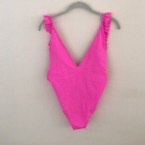 Shein open back ruffle one piece